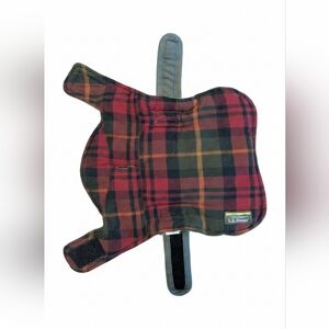L.L. Bean Red and Black Plaid Pet Reversible Jacket Small